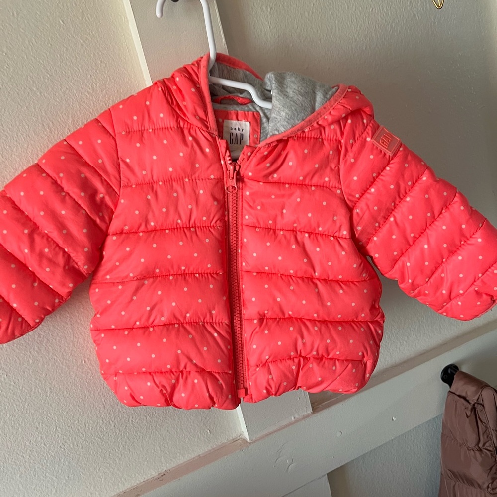 GAP Kids Coral Puffer Jacket with Dots